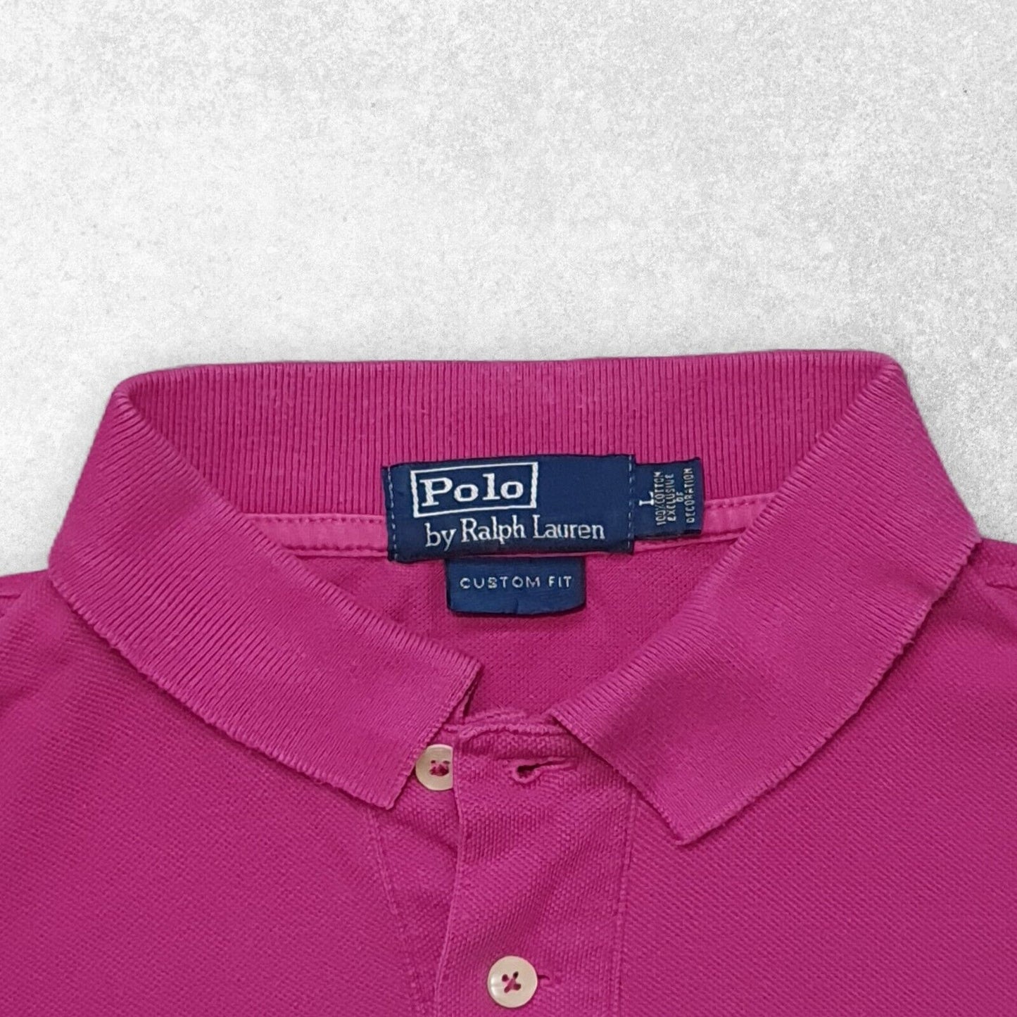 Ralph Lauren Polo Shirt Mens Large L Pink Blue Pony Short Sleeve Classic