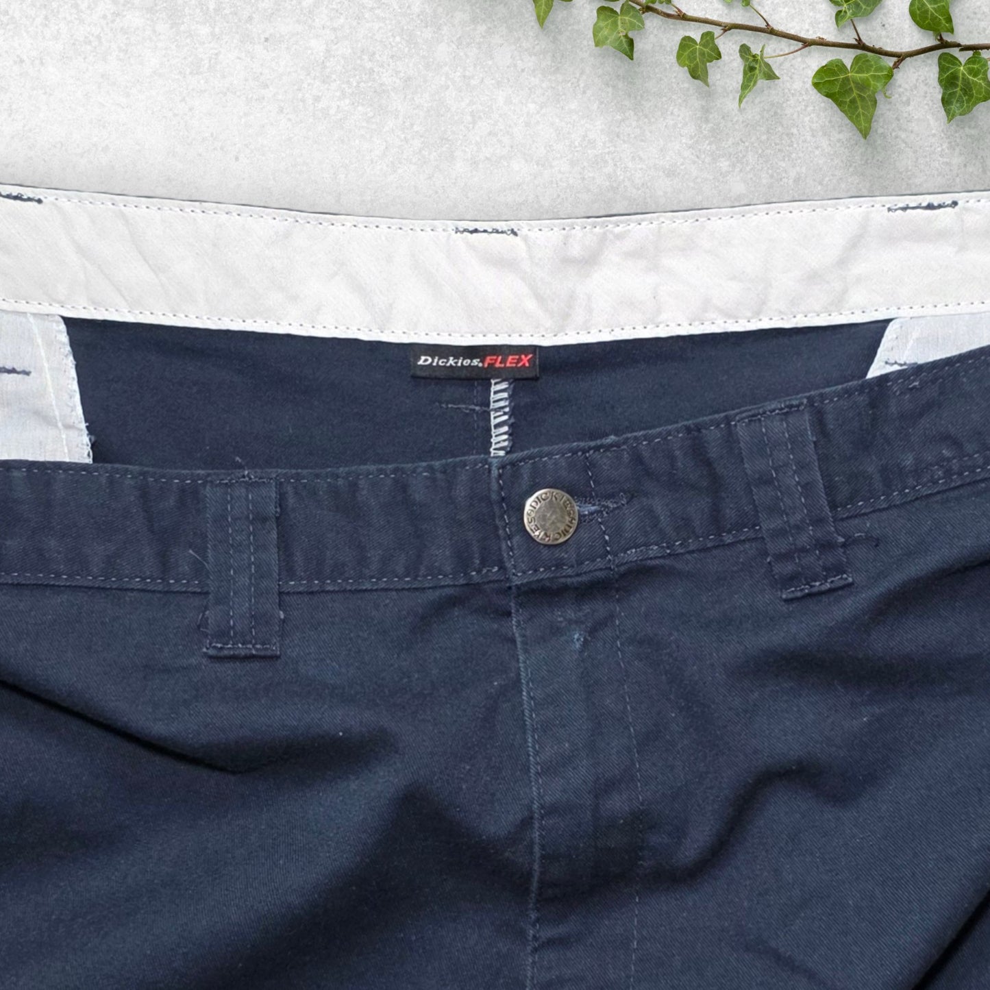 Dickies Trousers 42x30 Blue Cargo Chino Straight Loose Baggy Workwear Pockets