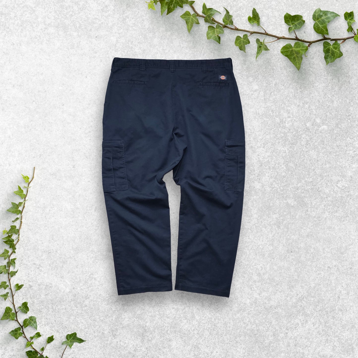 Dickies Trousers 42x30 Blue Cargo Chino Straight Loose Baggy Workwear Pockets