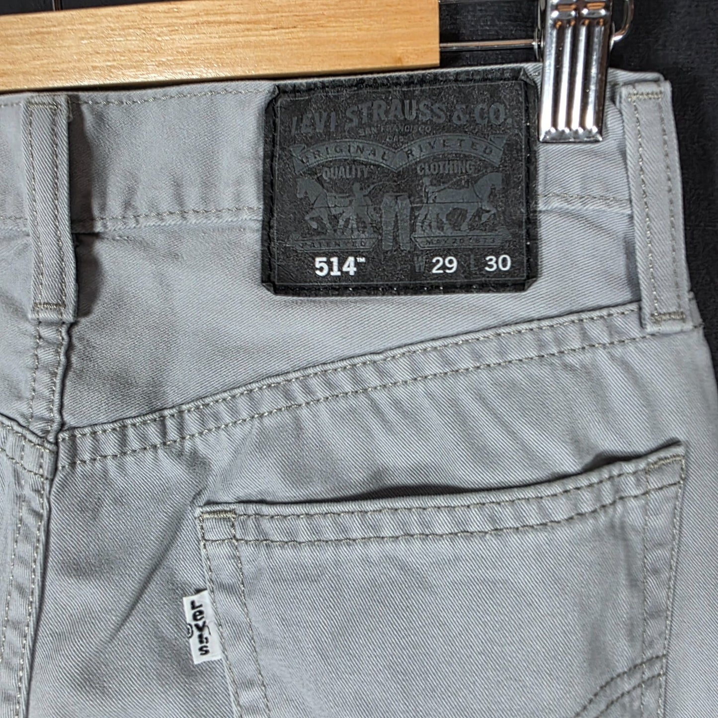 Levi’s 514 Men’s Grey Straight Jeans W29 L30 Lightweight Chino Style Denim