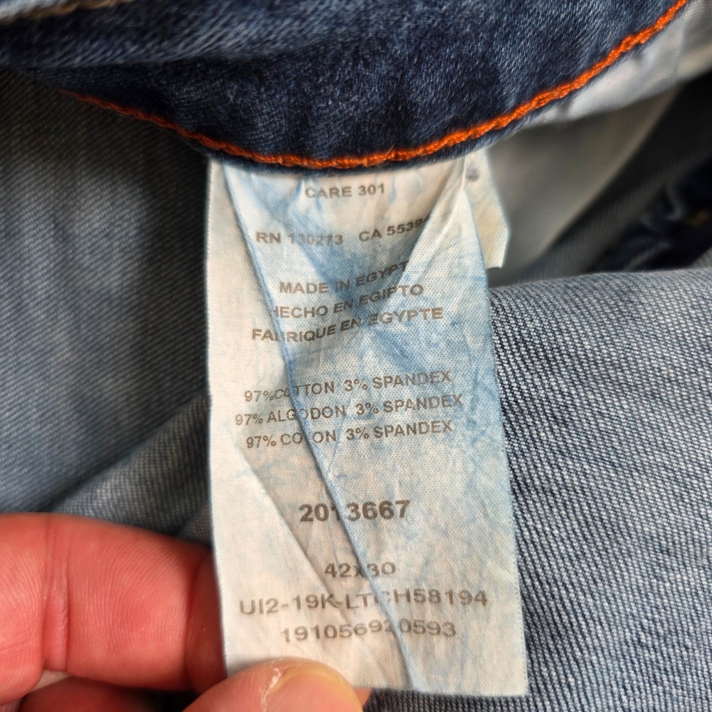 Lee Straight Fit Jeans W42 L29 Blue Denim Regular Fit Workwear Casual Men's L342