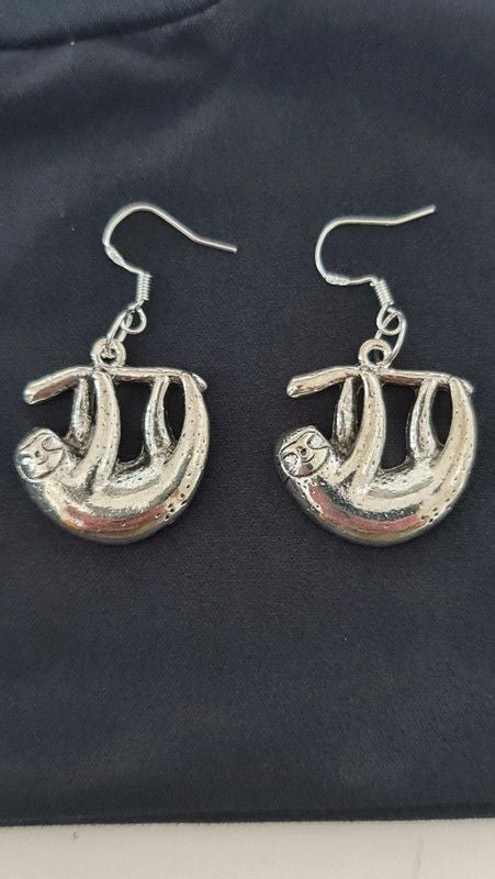 Sloth Earrings 925 Sterling Silver Dangle/Drop Animal Earrings