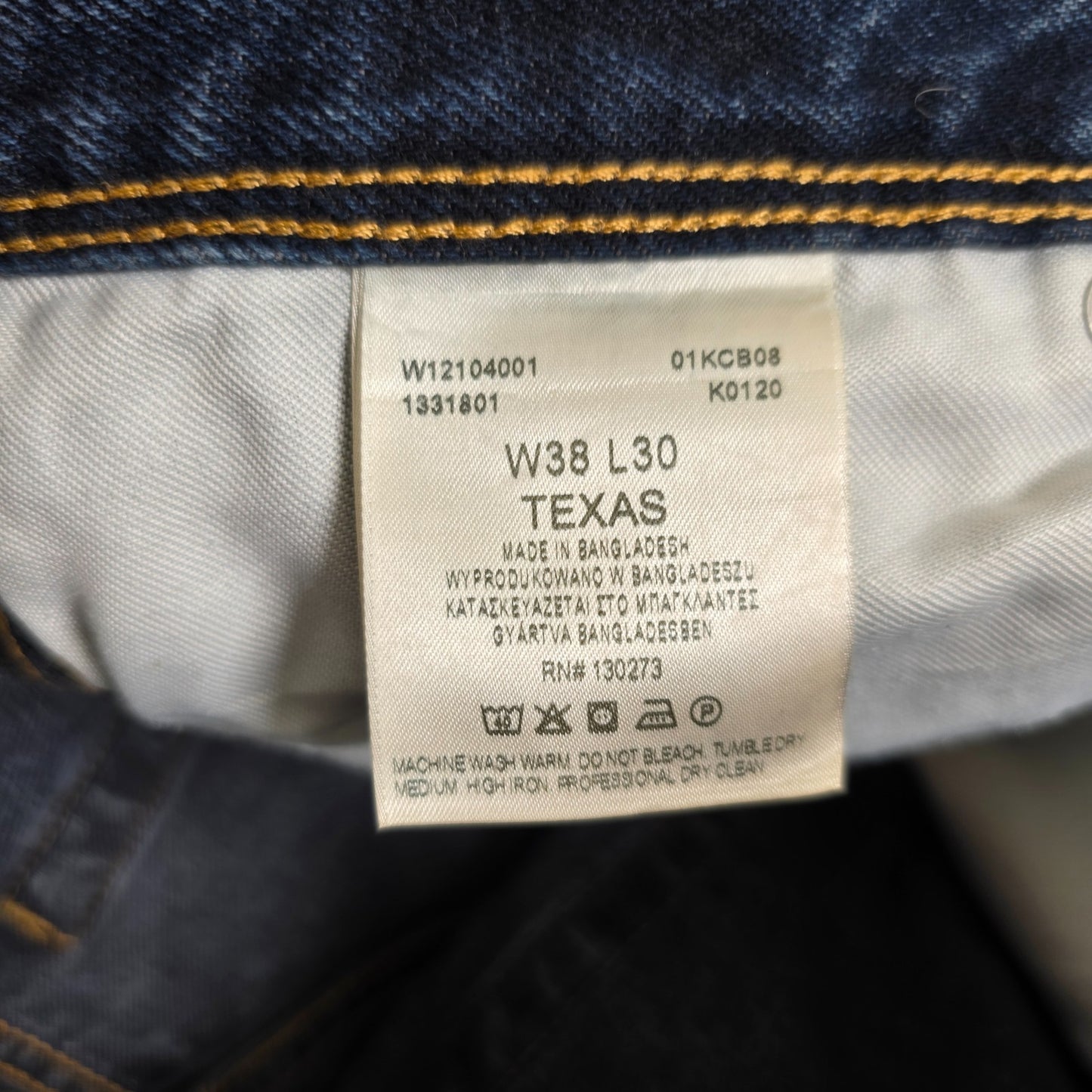 Wrangler Texas Jeans W37 L29 Blue Straight Leg Denim Mens W38 L30