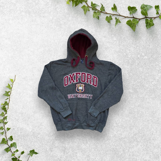 Oxford University Hoodie Size L (M) Grey/Maroon Official Oxford Merchandise
