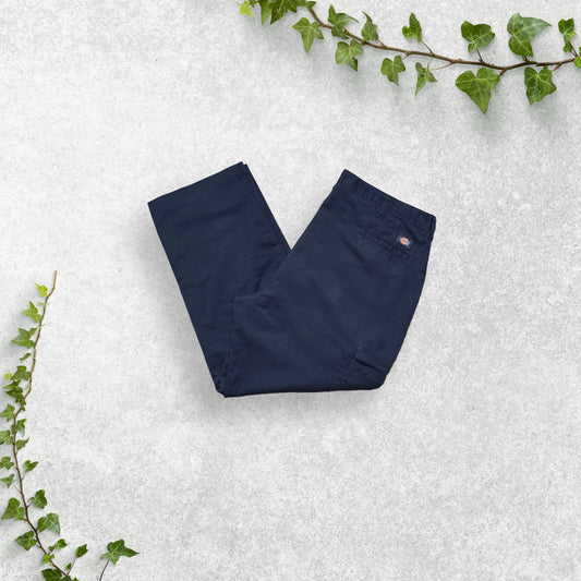 Dickies Trousers 42x30 Blue Cargo Chino Straight Loose Baggy Workwear Pockets