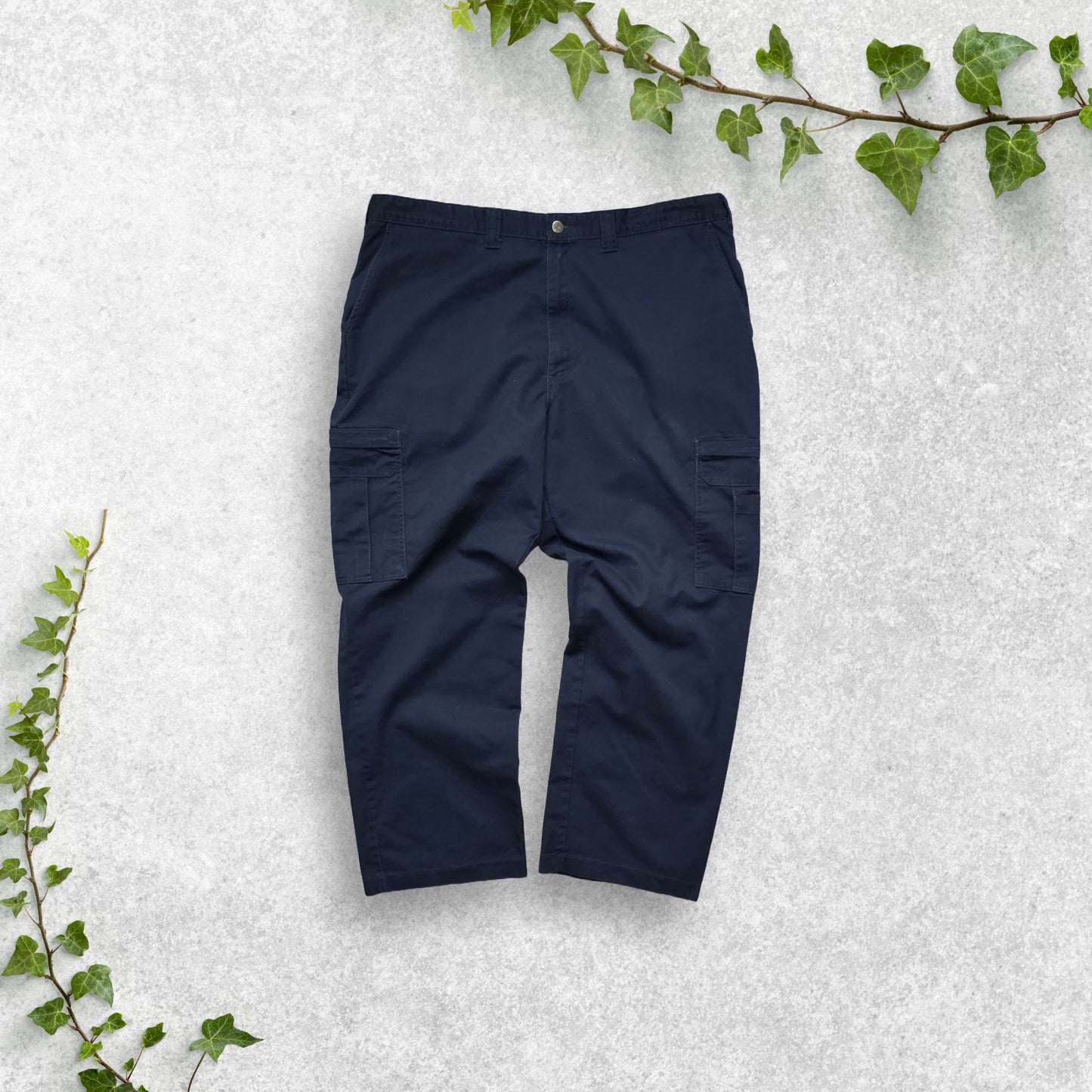 Dickies Trousers 42x30 Blue Cargo Chino Straight Loose Baggy Workwear Pockets