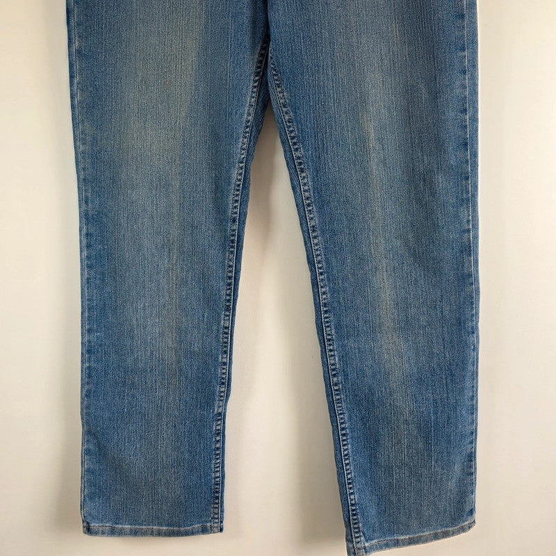 Lee Rider Jeans Womens W36 L32.5 Blue Straight Stretch Denim Mid Rise Size 14