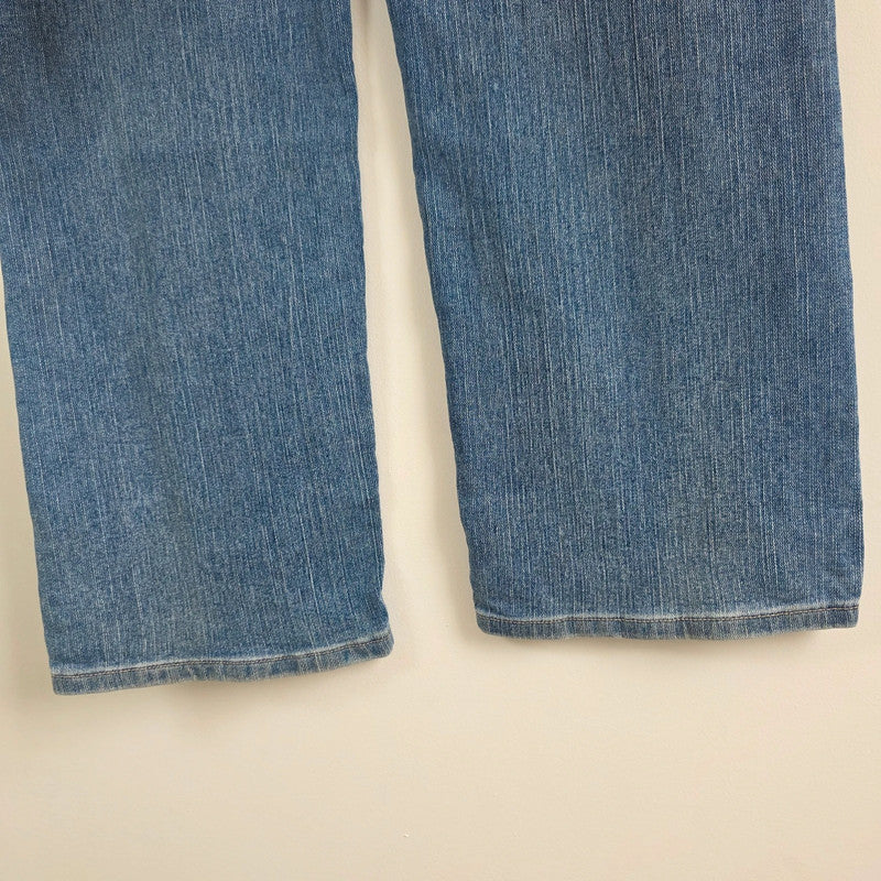 Lee Rider Jeans Womens W36 L32.5 Blue Straight Stretch Denim Mid Rise Size 14