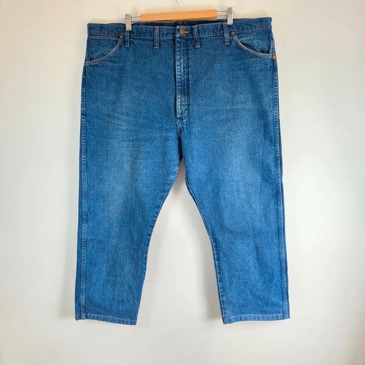 Vintage Wrangler Jeans W46 L27 Blue Relaxed Straight 90s Denim Made Mexico