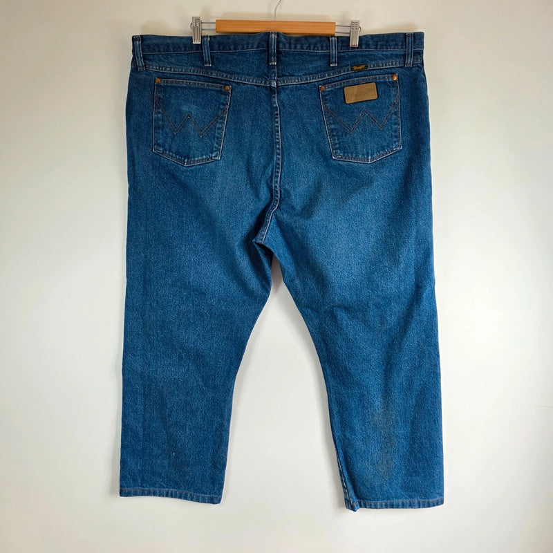 Vintage Wrangler Jeans W46 L27 Blue Relaxed Straight 90s Denim Made Mexico