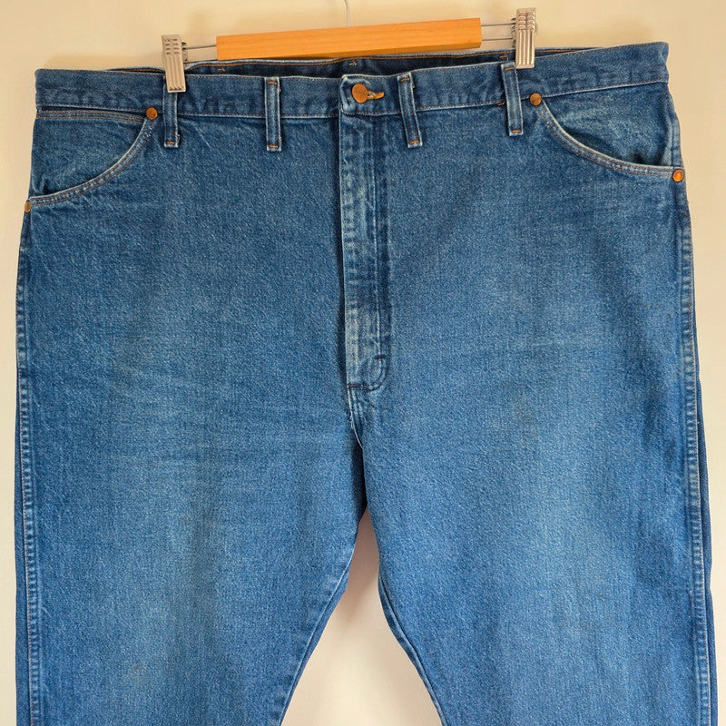 Vintage Wrangler Jeans W46 L27 Blue Relaxed Straight 90s Denim Made Mexico