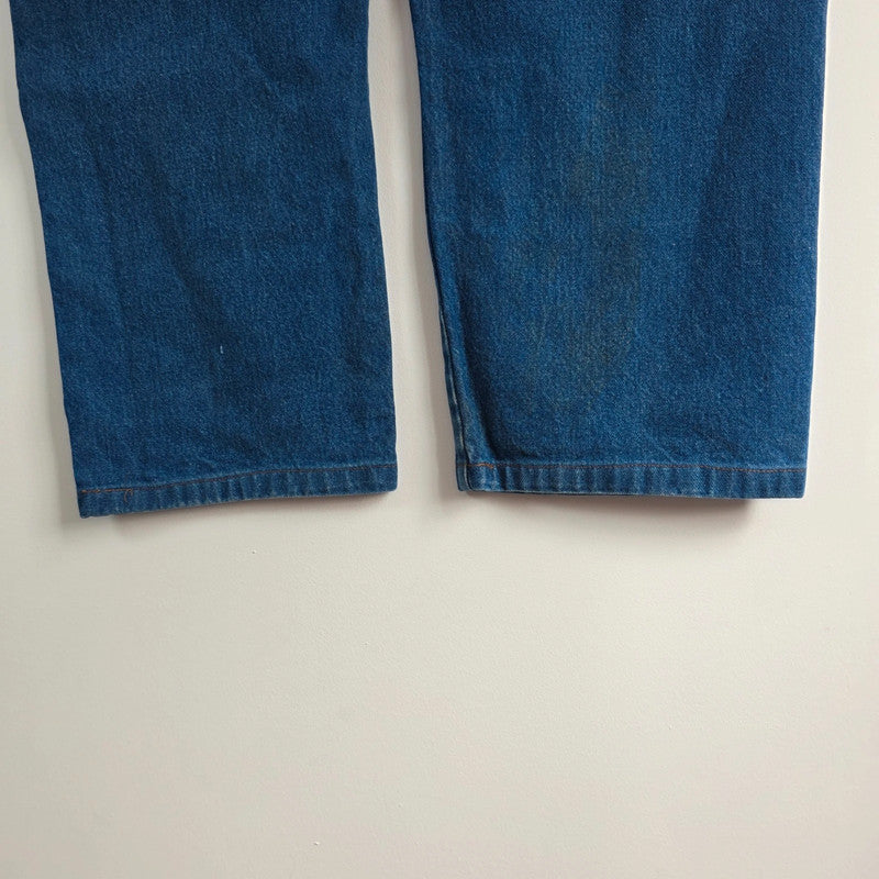 Vintage Wrangler Jeans W46 L27 Blue Relaxed Straight 90s Denim Made Mexico
