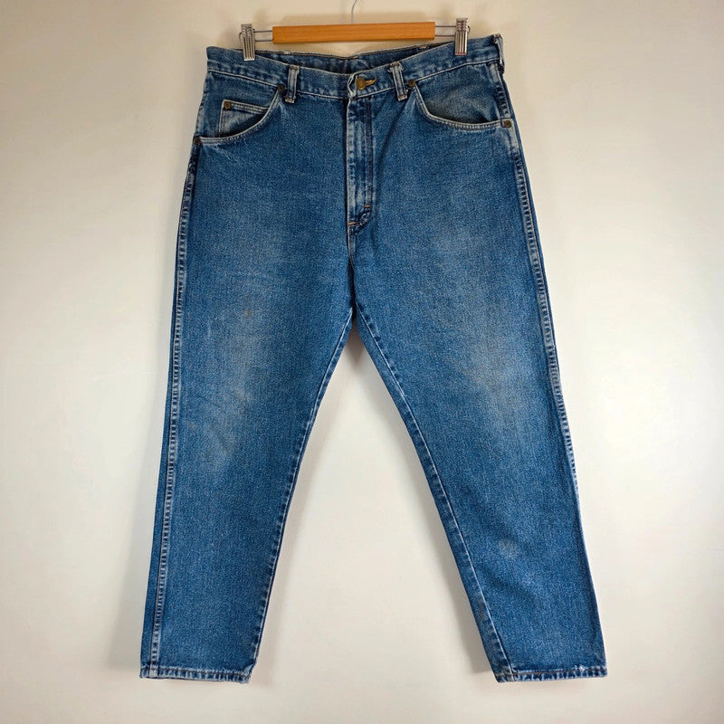 Vintage Wrangler Jeans W35 L29 Blue Tapered 90s Denim Made USA Fit