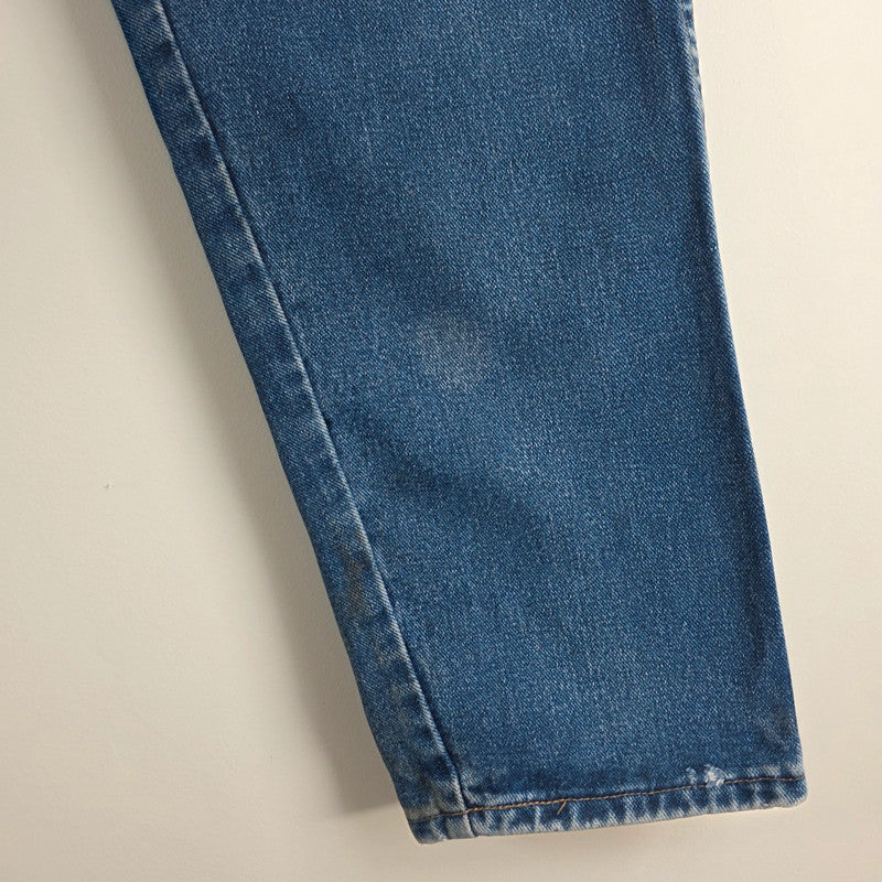 Vintage Wrangler Jeans W35 L29 Blue Tapered 90s Denim Made USA Fit