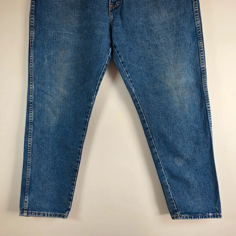 Vintage Wrangler Jeans W35 L29 Blue Tapered 90s Denim Made USA Fit