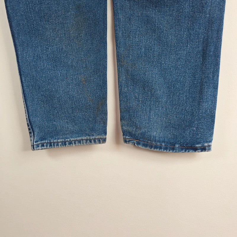 Vintage Wrangler Jeans W35 L29 Blue Tapered 90s Denim Made USA Fit
