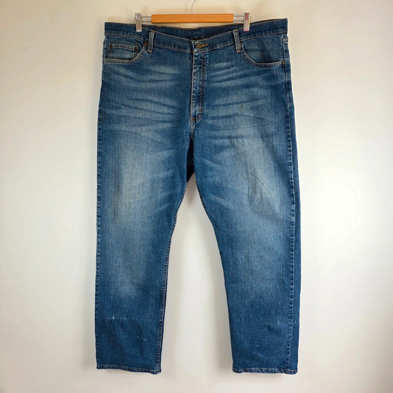 Wrangler Jeans W42 L32 Blue Relaxed Straight Stretch Denim Men's