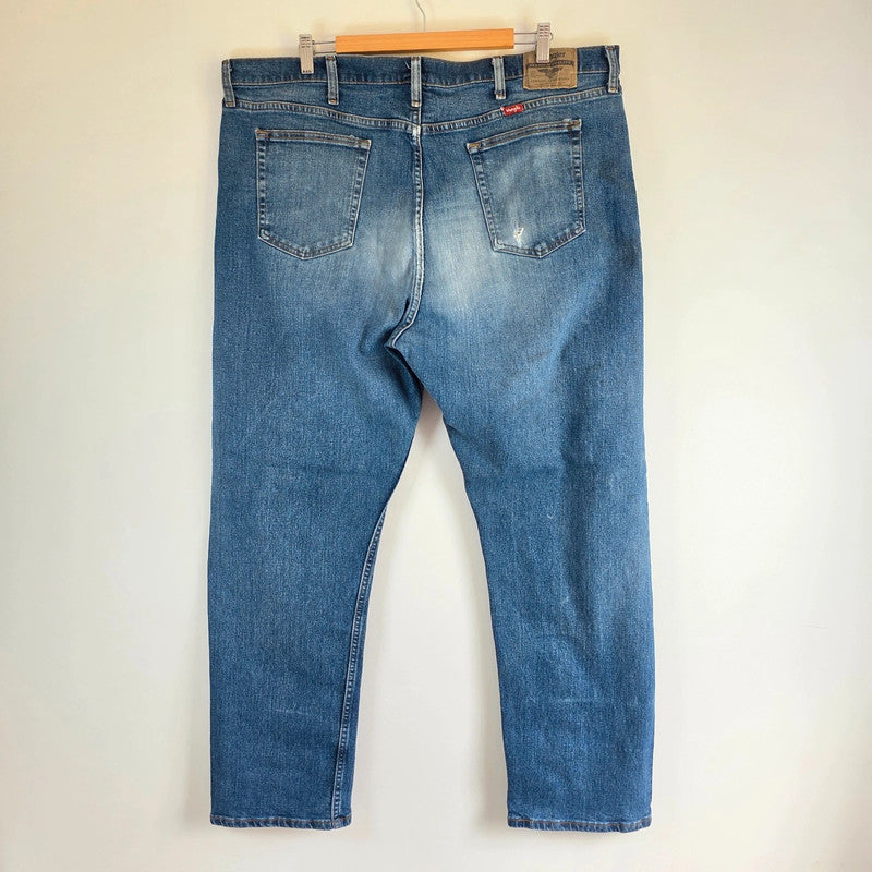 Wrangler Jeans W42 L32 Blue Relaxed Straight Stretch Denim Men's