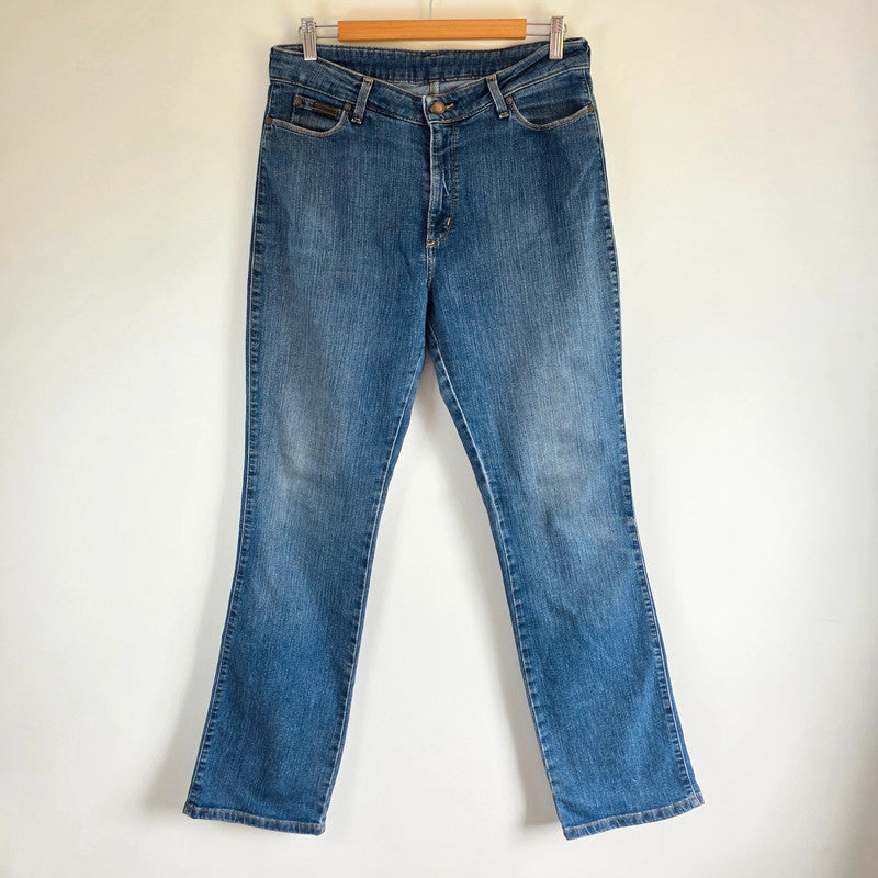 Wrangler Women's Bootcut Jeans W33 L33 Blue Stretch Denim Regular Body Fit