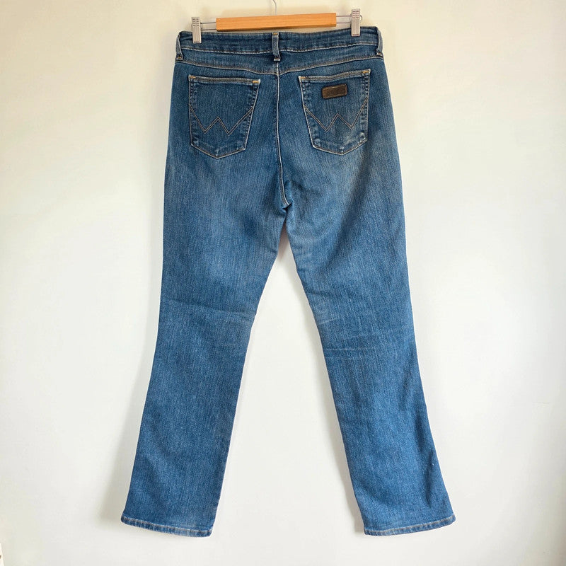 Wrangler Women's Bootcut Jeans W33 L33 Blue Stretch Denim Regular Body Fit