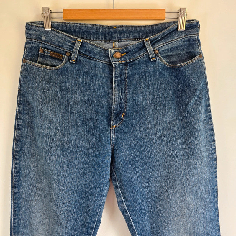 Wrangler Women's Bootcut Jeans W33 L33 Blue Stretch Denim Regular Body Fit
