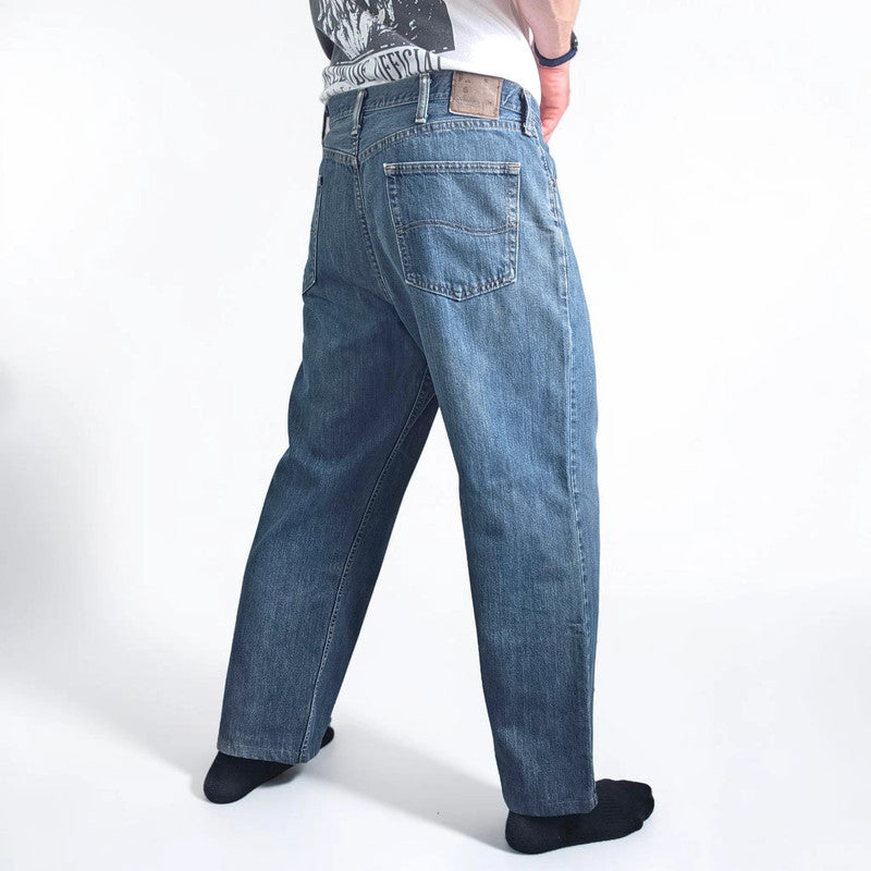 Lee Relaxed Fit Jeans W38 L29 Blue Denim Relaxed Straight Leg Mens