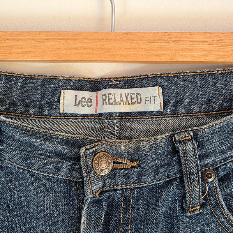 Lee Relaxed Fit Jeans W38 L29 Blue Denim Relaxed Straight Leg Mens