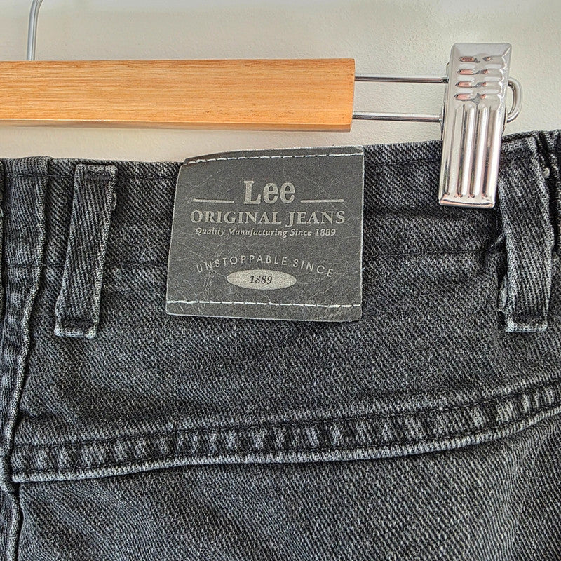 Lee Women's Relaxed Fit Jeans Black Elasticated Waist W36 L28 Plus Size Stretch