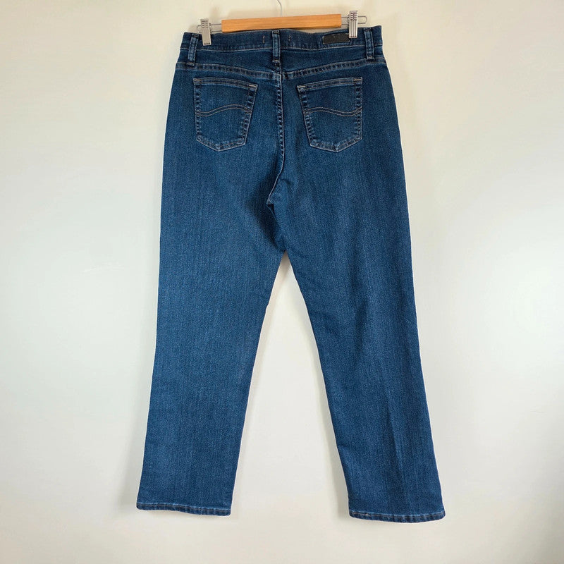 Lee Relaxed Fit Jeans Women's W32 L31 Blue Stretch Denim Straight Leg High Rise