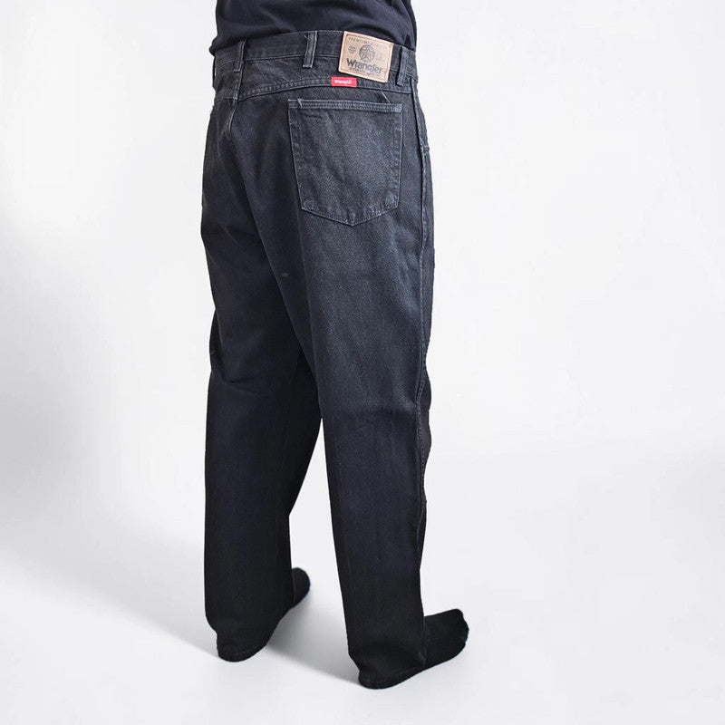 Vintage Wrangler Jeans W43 L30 Black Denim Relaxed Straight Leg USA Made Men's