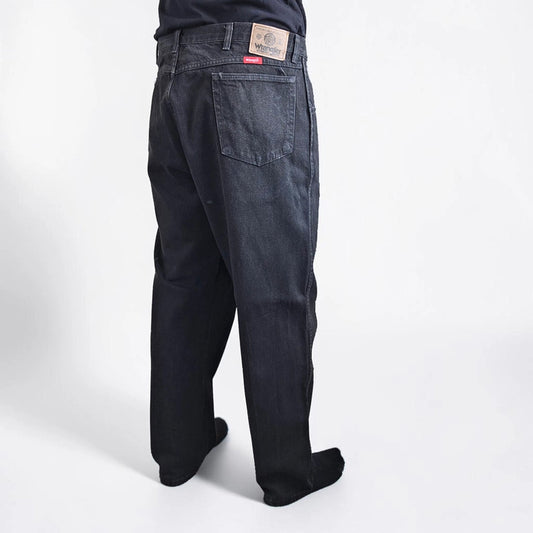 Vintage Wrangler Jeans W43 L30 Black Denim Relaxed Straight Leg USA Made Men's