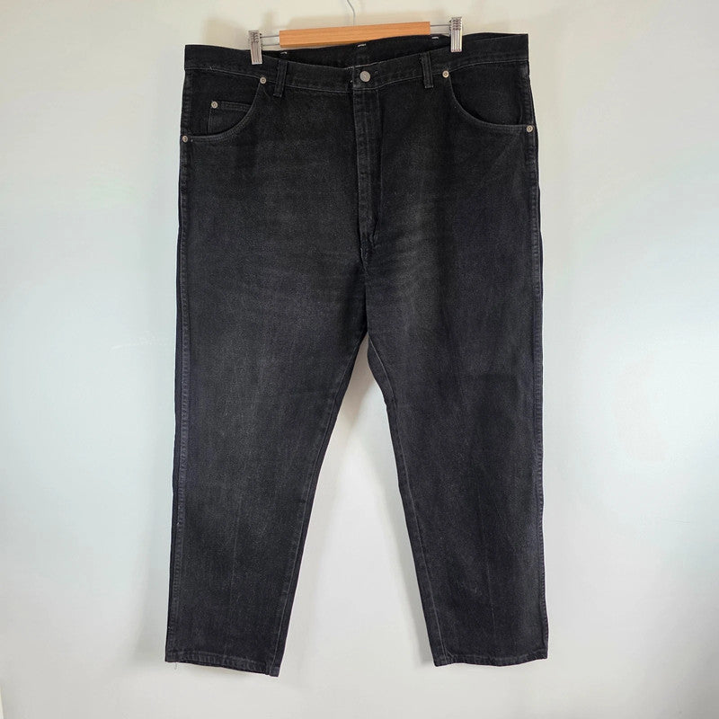 Vintage Wrangler Jeans W43 L30 Black Denim Relaxed Straight Leg USA Made Men's