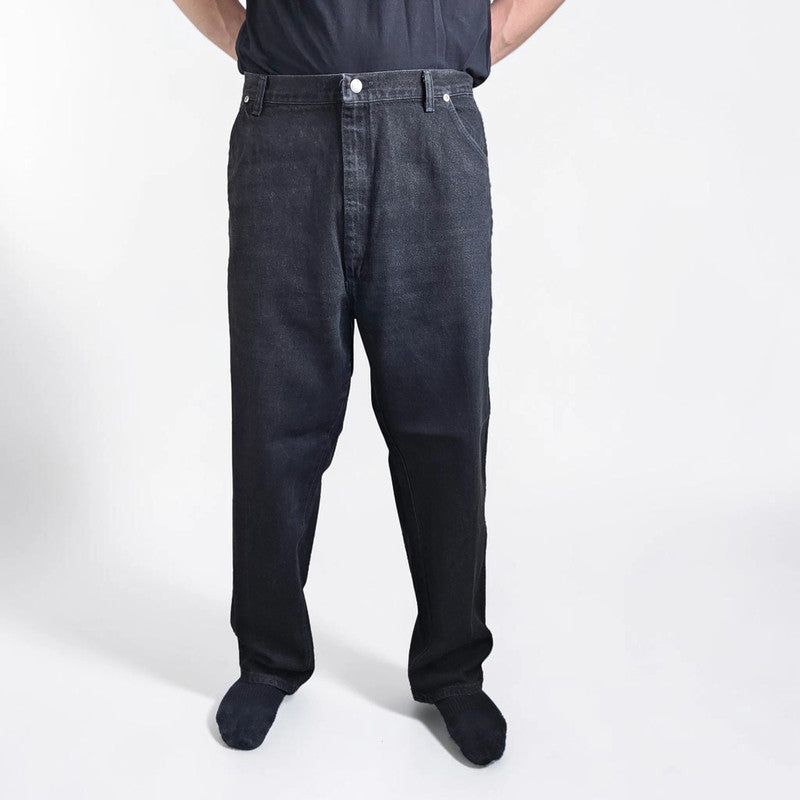 Vintage Wrangler Jeans W43 L30 Black Denim Relaxed Straight Leg USA Made Men's