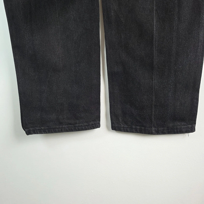 Vintage Wrangler Jeans W43 L30 Black Denim Relaxed Straight Leg USA Made Men's