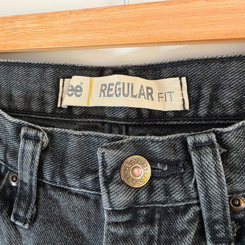 Vintage Lee Regular Fit Jeans W29 L31 Black Grey Denim USA Fabric Men's