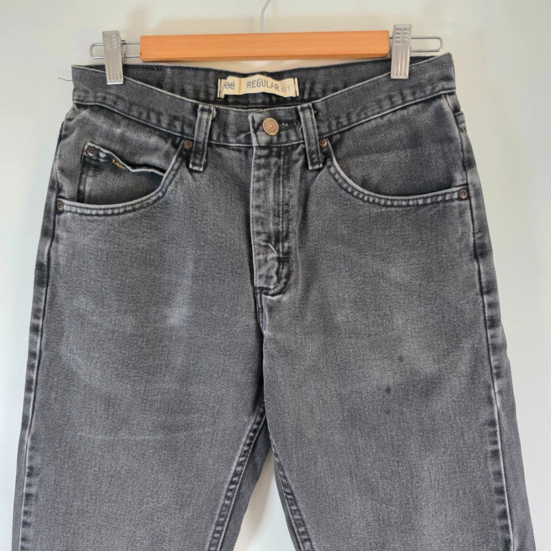 Vintage Lee Regular Fit Jeans W29 L31 Black Grey Denim USA Fabric Men's