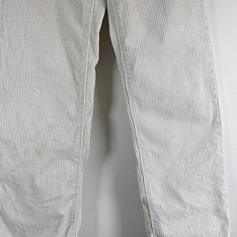 Levi's Ribcage Straight Corduroy Trousers Women's W25 L27 White Cream High Rise