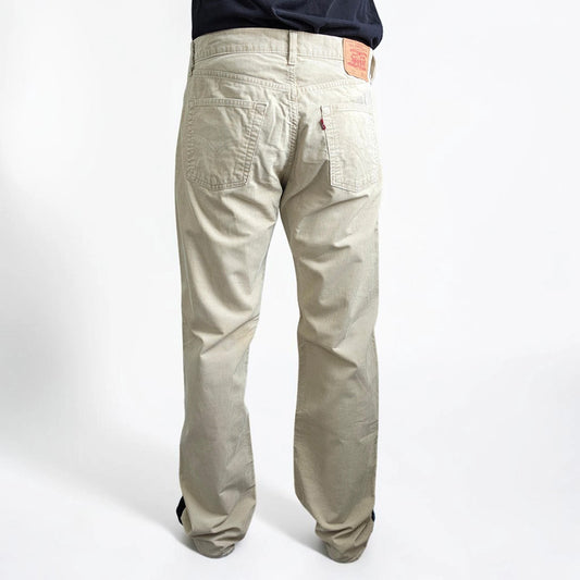 Vintage Levi's 551 Corduroy Trousers W36 L33 Beige Cream Straight Leg Workwear