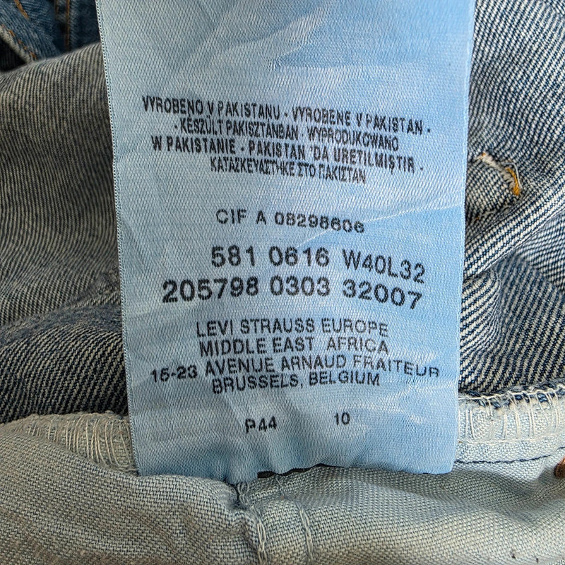 Vintage Levi's 581 Jeans W40 L26 Blue Relaxed Tapered Denim Straight Leg