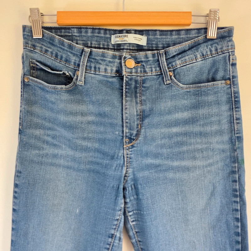 Levi's Signature Totally Shaping Straight Jeans Women's W29 L30 Blue Stretch