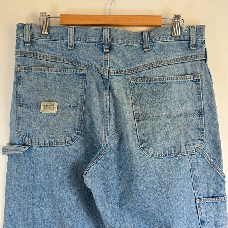 Vintage Wrangler Carpenter Jeans W35 L30 Blue Relaxed Workwear Skater Denim Men's