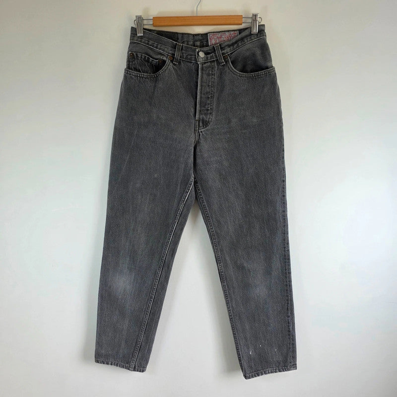 Vintage Levi's 901 High Rise Tapered Jeans W28 L29 Grey Black Mom Denim Women's