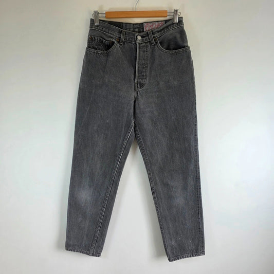 Vintage Levi's 901 High Rise Tapered Jeans W28 L29 Grey Black Mom Denim Women's