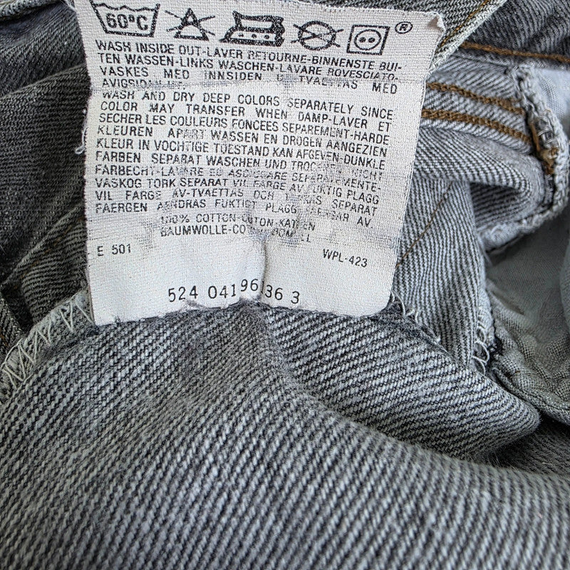 Vintage Levi's 901 High Rise Tapered Jeans W28 L29 Grey Black Mom Denim Women's