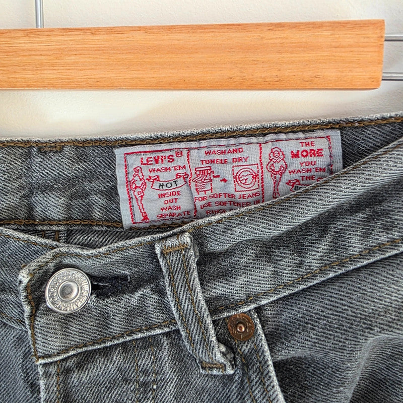 Vintage Levi's 901 High Rise Tapered Jeans W28 L29 Grey Black Mom Denim Women's