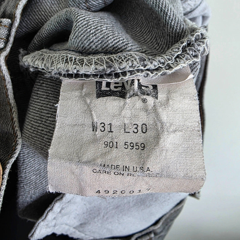 Vintage Levi's 901 High Rise Tapered Jeans W28 L29 Grey Black Mom Denim Women's