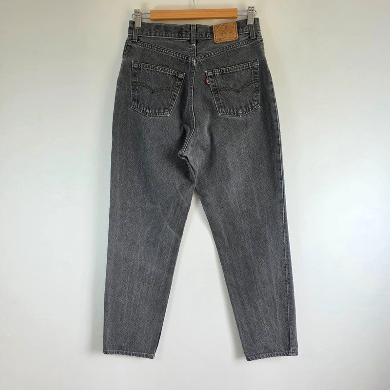 Vintage Levi's 901 High Rise Tapered Jeans W28 L29 Grey Black Mom Denim Women's