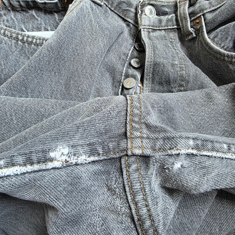 Vintage Levi's 901 High Rise Tapered Jeans W28 L29 Grey Black Mom Denim Women's