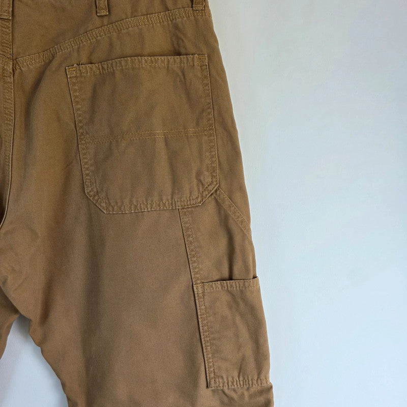 Wrangler Workwear Carpenter Trousers W34 L30 Tan Fleece Lined