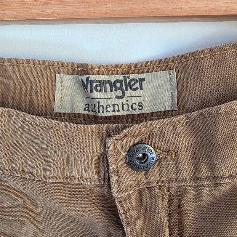 Wrangler Workwear Carpenter Trousers W34 L30 Tan Fleece Lined